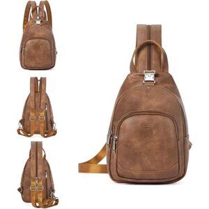 Sling Bag for Women Leather Women's Backpack Small Convertible Backpack